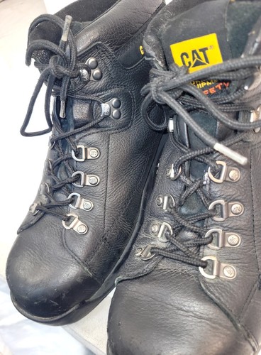 CAT Caterpillar Black Waterproof Steel Toe Work Saftey Industrial Boots Sz 12 EH - Picture 10 of 24