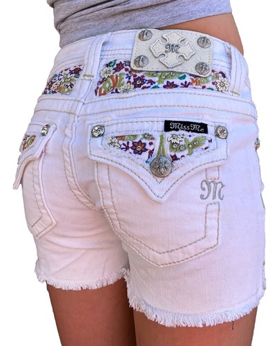 Girls Miss Me Jeans Low Rise White 