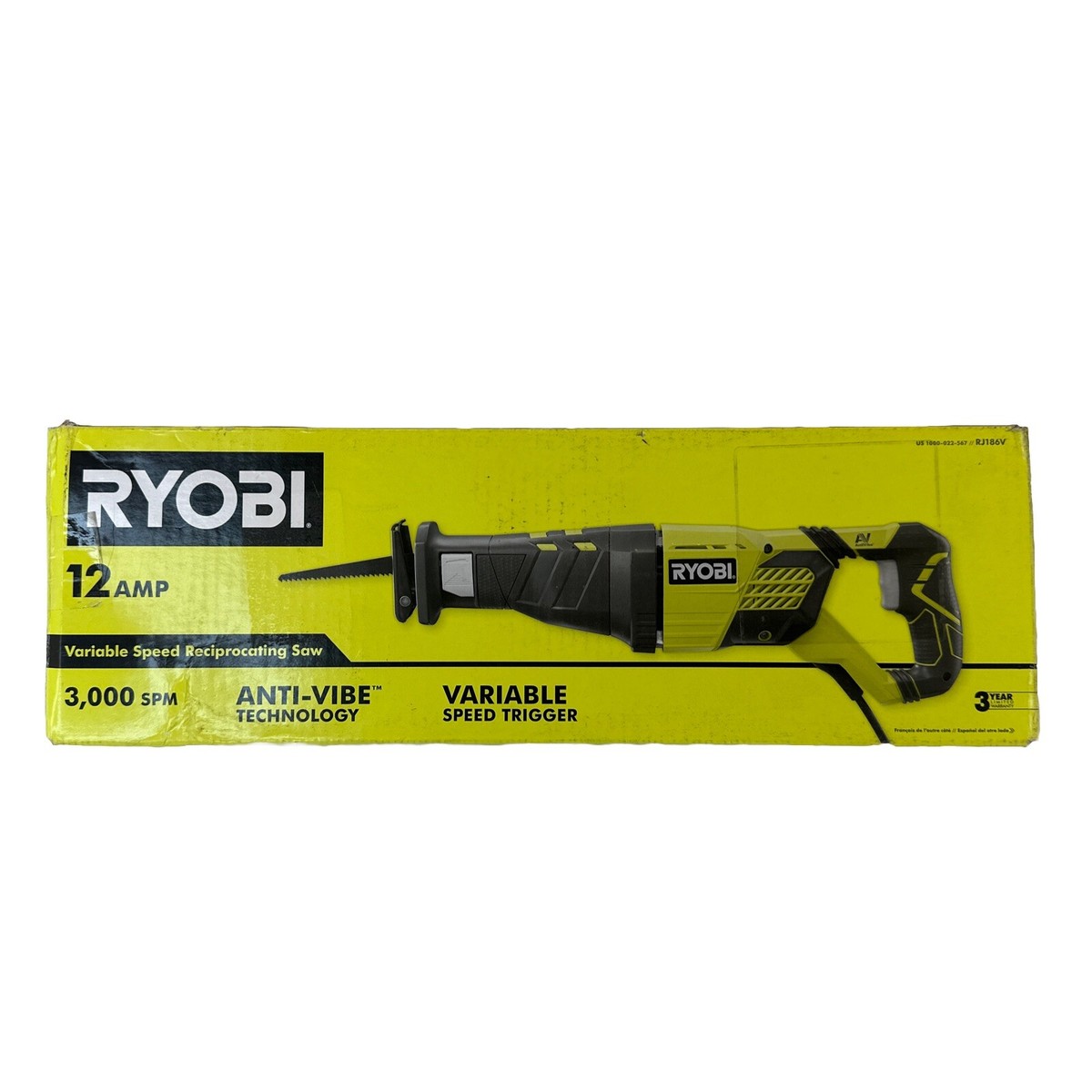 RYOBI 船ヤリイカ乗調子225 Ryobi 12 Amp Variable Speed Reciprocating Saw Corded Electric