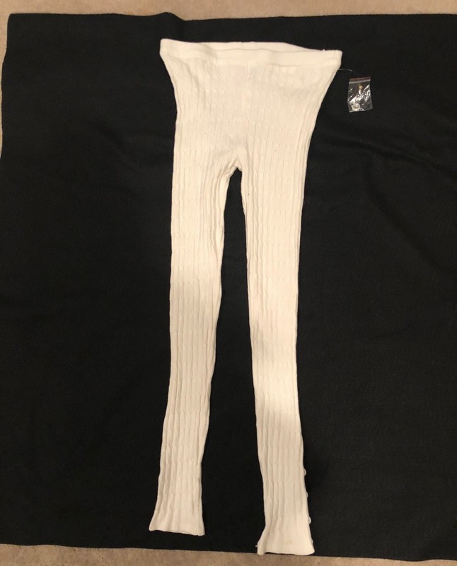 Takeout Ivory Patterned Tights for Girls - Size S New / NWT