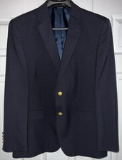 Jos.A.Bank Traditional Fit Blazer, Wool, Navy Blue, Executive, Size 44R