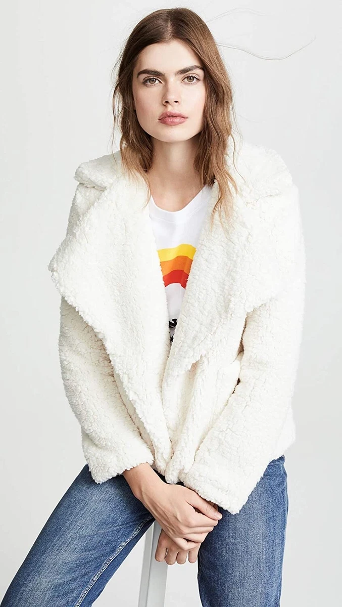 JACK by BB DAKOTA Speak Now Sherpa Ivory Faux Fur jacket Size XS. NWT 80