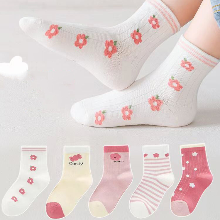5 Pack Kids Socks Baby Girls Cotton Sock Cotton Striped Soft Breathable Socks eBay