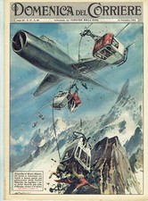 DOMENICA DEL CORRIERE 1961/37 = ACCIDENT CABLE CAR MONTE BIANCO PLANE TRANCIA CABLES
