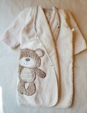Babies R Us Baby Unisex Hooded  Bear  Light Beige Bathrobe Size 0-9 Months