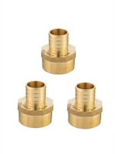 EFIELD 3PCS 1 "PEX X 1 " FEMALE NPT ADAPTER BRASS BARB CRIMP FITTINGS, LEAD FREE