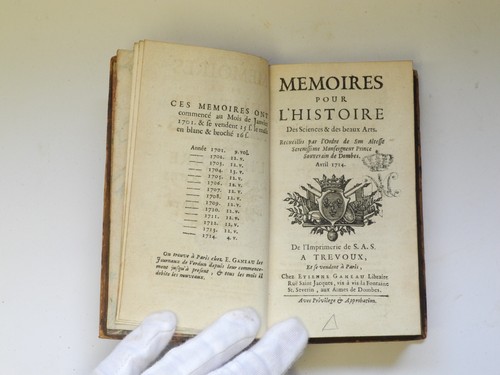 MEMOIRES POUR L'HISTOIRE Des Sciences & des beaux Artes, Avril & Mai & Juin 1714 - Picture 10 of 18