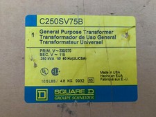 C250SV75B Square D .250kVA General Purpose Transformer Pri 230/270 Sec 115 