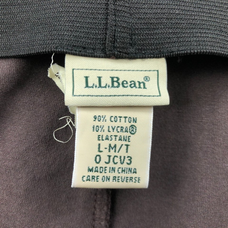 LL Bean Pants Womens Large Brown Casual Elastic Waist eBay