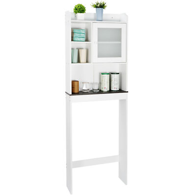 Bathroom Storage Cabinet Over the Toilet with Adjustable Shelf White/Brown/Gray