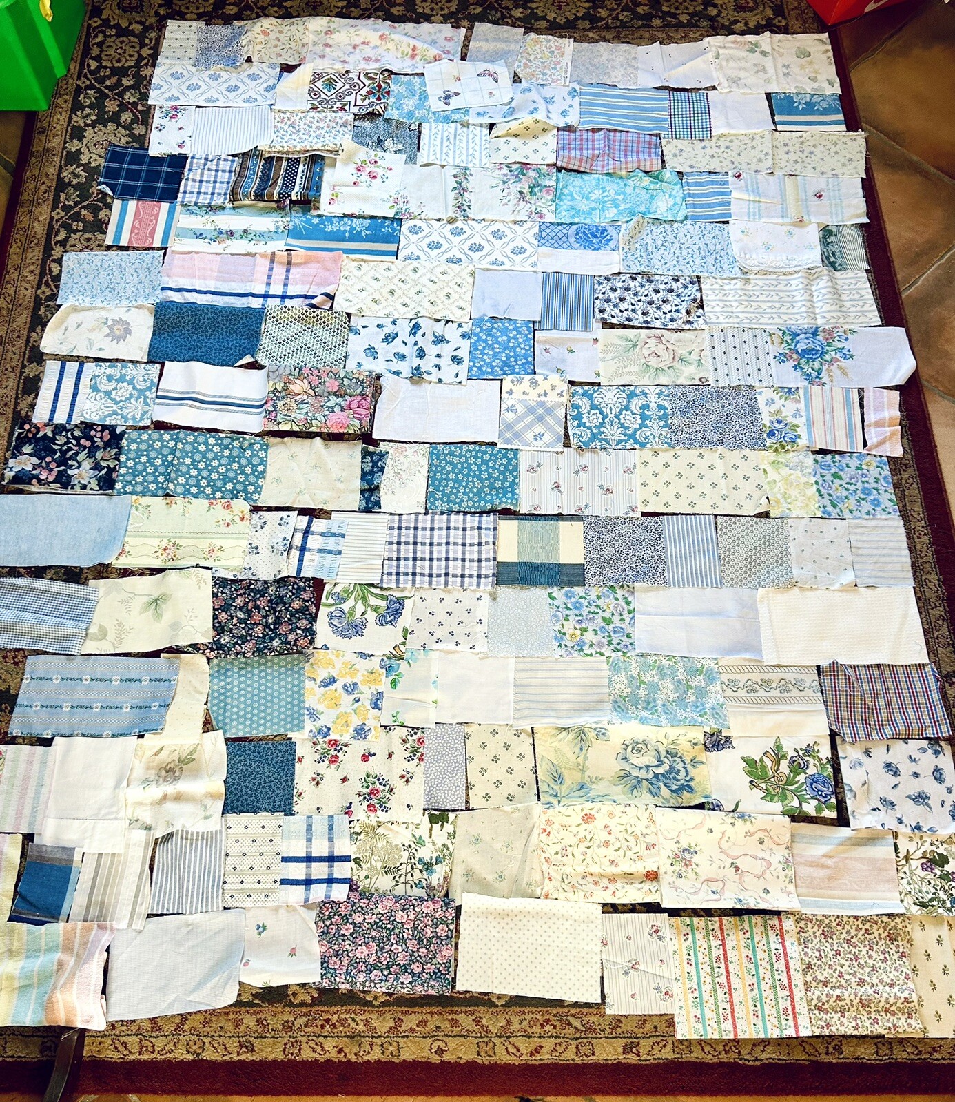 Fabric Patchwork Vintage Quilting Pieces, New/used, Cotton, Flowers