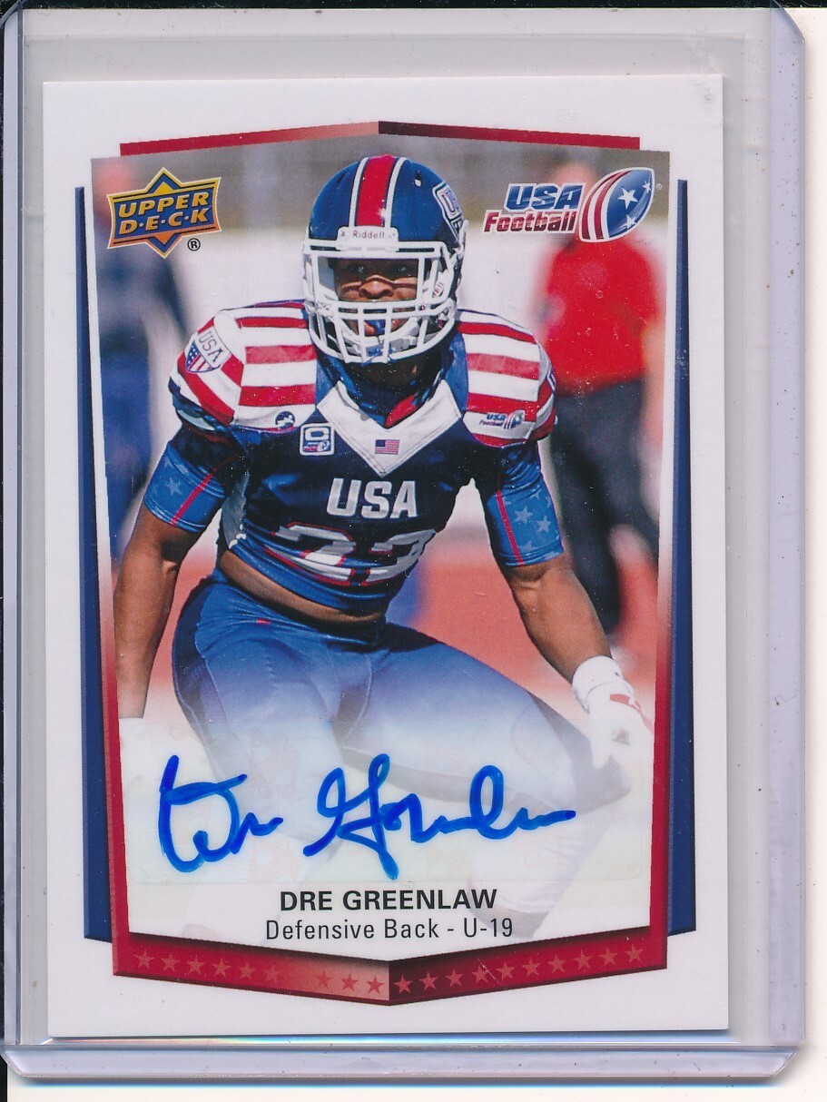 RARE 2015 Upper Deck USA Football USA U-19 Auto Dre Greenlaw #21 Auto