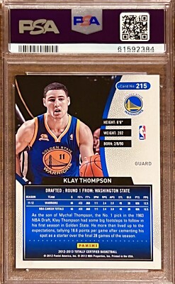 299 PSA 10 RC Klay Thompson 2012 Totally Certified Blue Refractor 