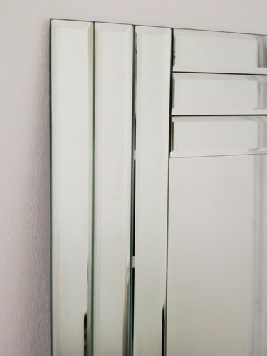 Large Wall mirror Bevelled Triple Edge mirror Strips frameless elegant two size - Picture 5 of 8