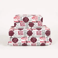 4-Piece Holiday Notes Christmas Sayings Winter Deep Pocket Microfiber Bed Sheet