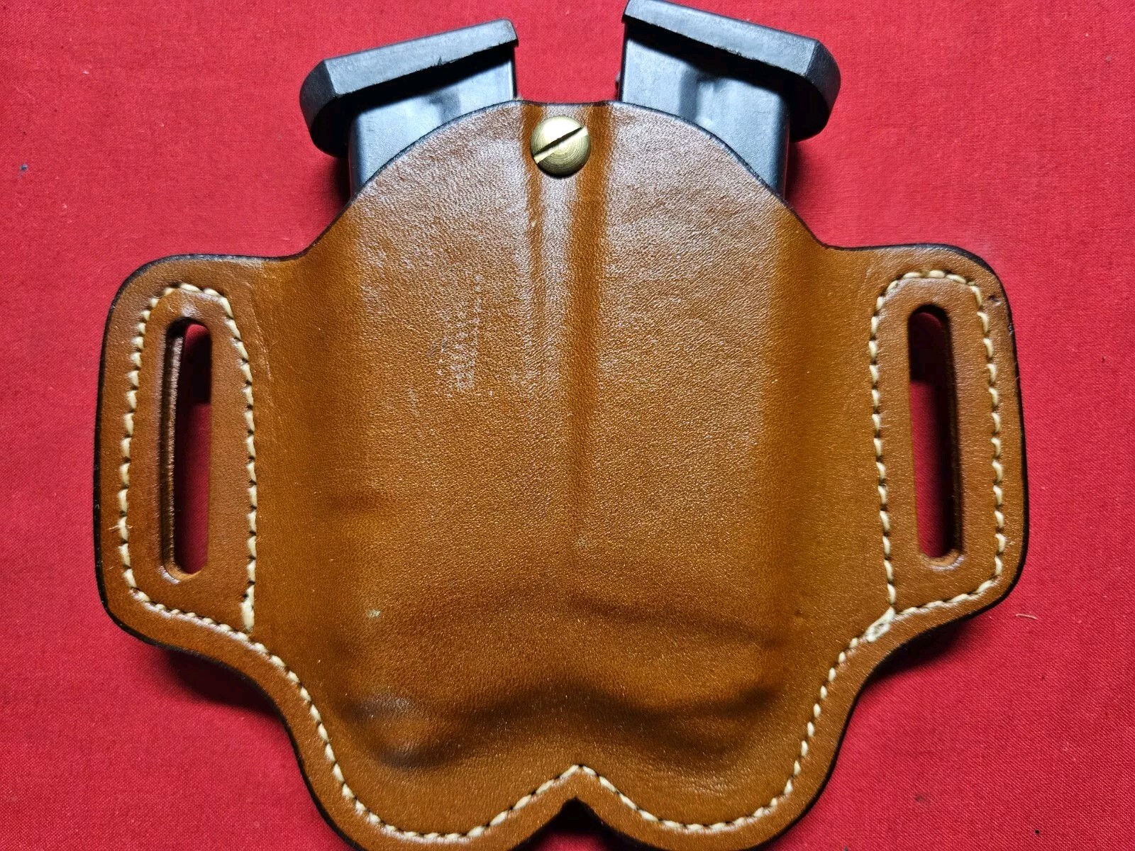 Hunter Leather Double Magazine Pouch For Browning High-Power  Mags. 27-15 9842.-image