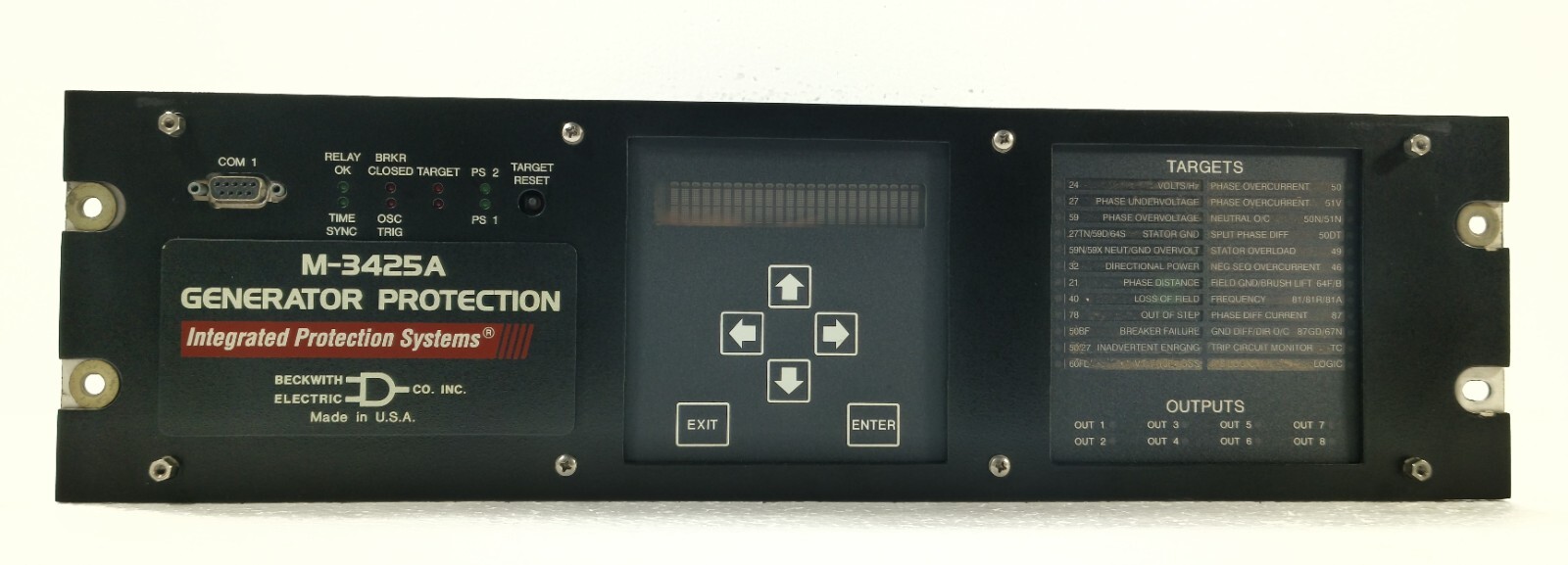 BECKWITH ELECTRIC M-3425A GENERATOR PROTECTION RELAY | eBay