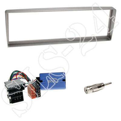 Alfa Romeo 156 (09/03-09/05) 1-DIN Radioblende silber + JVC - Adapterkabel