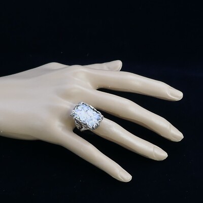 OR PAZ 925 STERLING SILVER ROMAN GLASS ISRAEL STATEMENT LEAVES