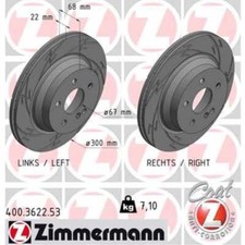 ZIMMERMANN 2x Bremsscheibe hinten &Oslash;300 Innenbel&uuml;ftet f&uuml;r Mercedes GLK-Klasse
