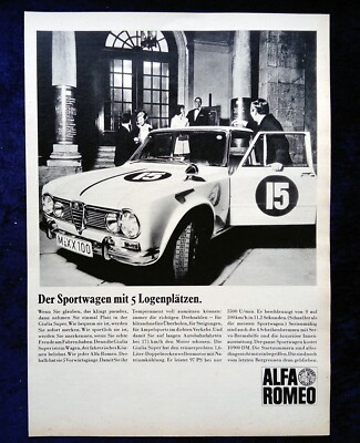 Alfa Romeo Giulia Super, originale Werbung aus 1966
