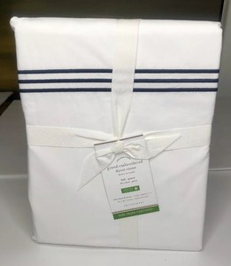 Pottery Barn Grand Embroidered Organic Duvet Cover Full Queen