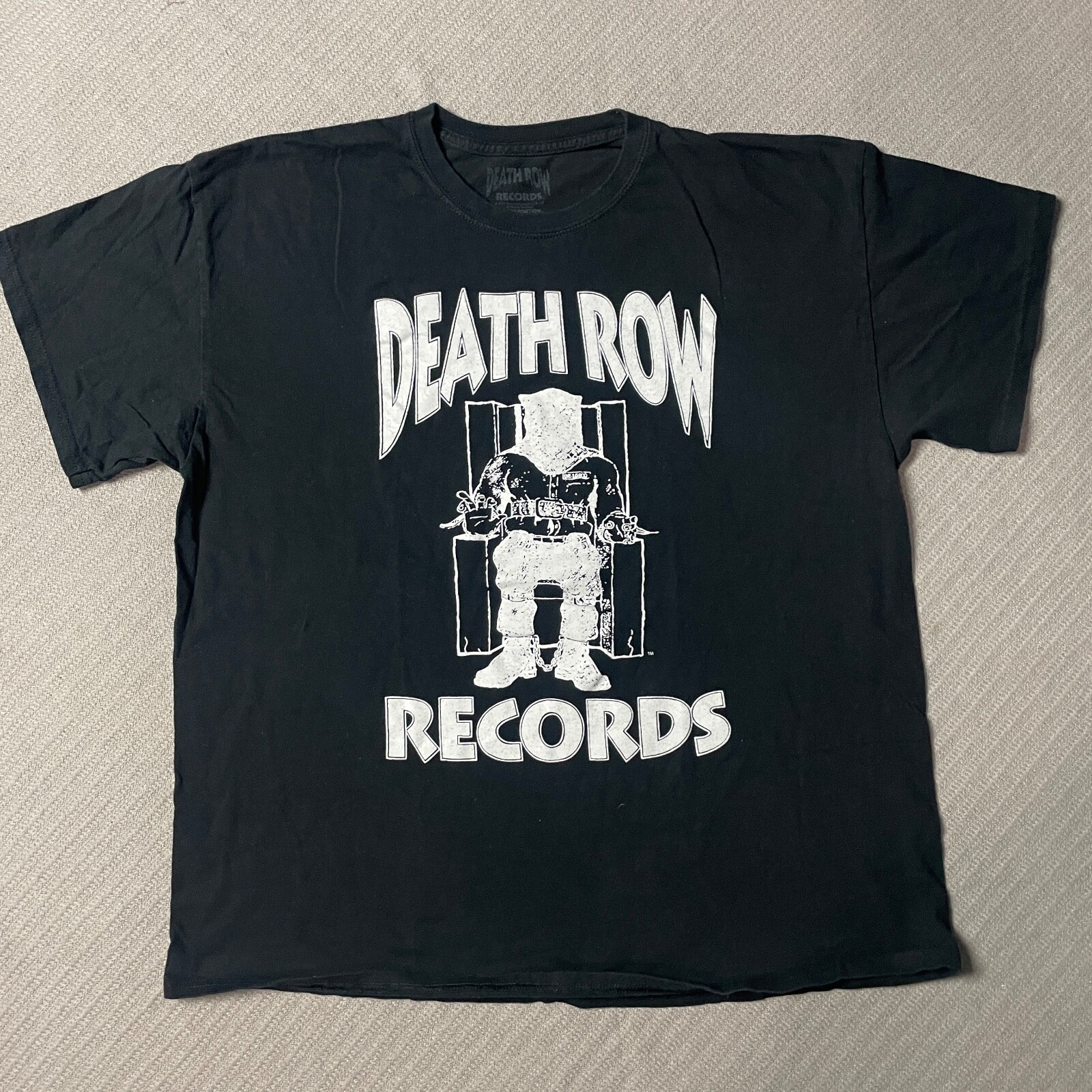 FILA Camicia Death Row Records uomo XL nera hip hop rap sedia elettrica gotica y2K