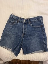 Levi's 501 Premium Denim Cut Off Button Fly Denim Shorts Size 26