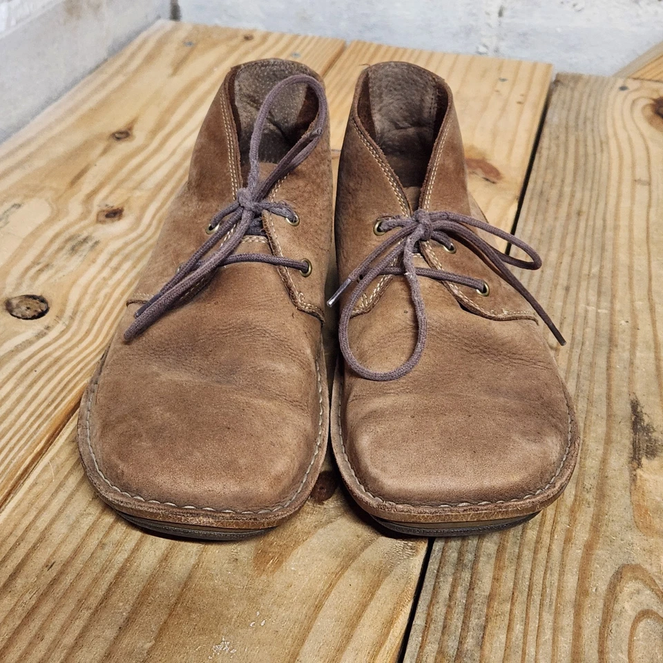Hush Puppies Tan Leather Ankle Boots Men's Size 10.5 Lace Up Comfort Shoes - Image 2 of 4