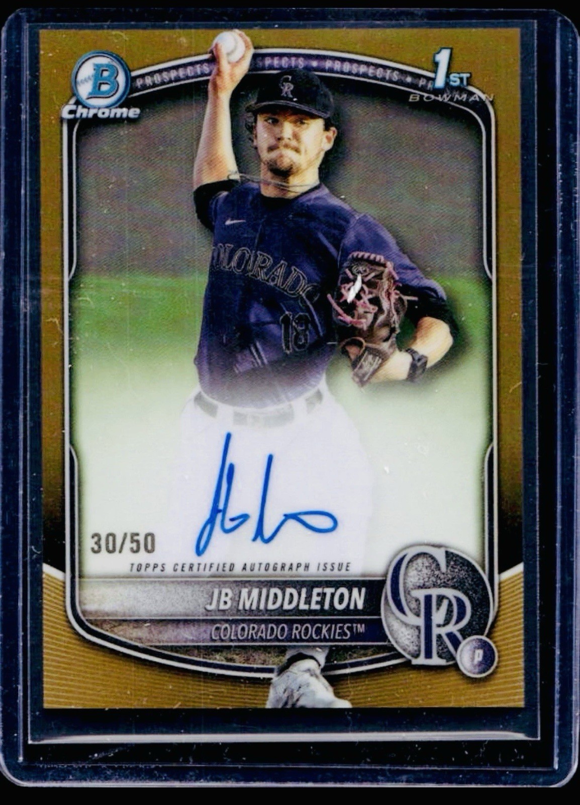 JB Middleton 2025 Bowman Draft 1st Chrome Gold Refractor Auto Rookie 30/50!