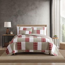 - Quilt Set, Reversible Cotton Bedding with Matching Shams, Luxurious Bedding...