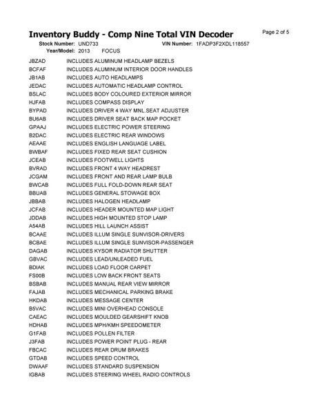 Air Cleaner Gasoline 2.0L VIN 2 8th Digit Pzev Fits 12-14 FOCUS 24852779