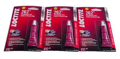 3X Loctite 262 Red Threadlocker High Strength 6ml 37420 Heavy Duty Liquid Lot