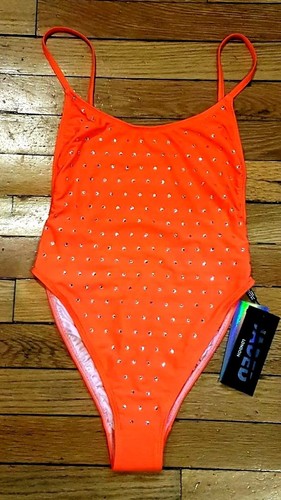BNWT Jaded London Orange Rinestone Swimsuit High Leg XS UK 8 RRP £48 - Picture 1 of 5