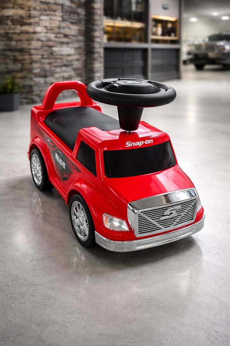 Snap On Tools Kids Ride on Toy Car Wheel Snap On Truck RED W/Horn