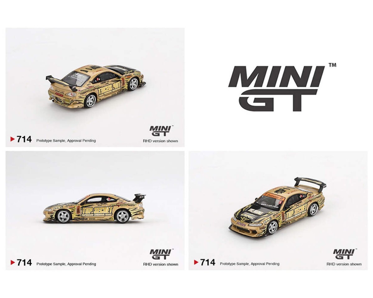 ミニカー MINI GT Nissan SILVIA S15 Gold Mini GT Mijo Exclusive Nissan Silvia (S15) Top Secret D1GP