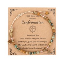 Pulsera Cruz para Mujer Jesús Pulseras Bautismo Favores Cristianos Regalos Religiosos