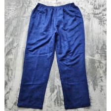 Vintage Koret Pants Womens 22W Blue Sueded Polyester Pull On High Waist Tapered