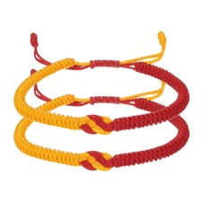 Matching Bracelets for Couple, 2pcs Red Yellow Knots Bracelets, Red Yellow