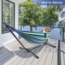 Hammock Set with Space Saving Steel Stand Includes Carrying Case for Outdoor
