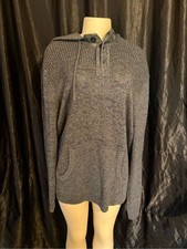Men's Gray Hooded Crewneck Sweater Pullover