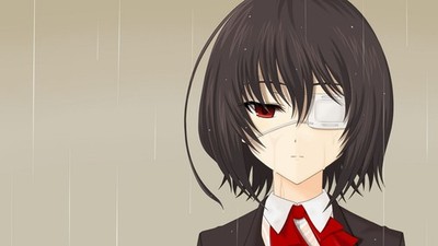Anime another misaki mei eyepatches red eyes rain Playmat Gaming Mat Desk Game