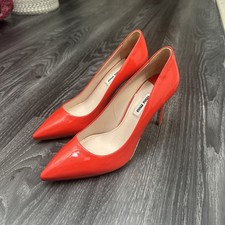 Miu Miu by Prada Vernice Lacca Red Patent Leather Glitter Sole Pumps size 37.5