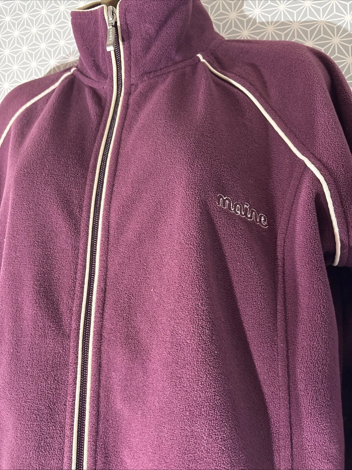 Womens Maine New England Uk 16 Red Wine Fleece Full Zip Long Sleeve Sweater Top - Image 2 of 4