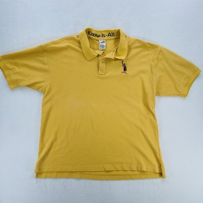VINTAGE Warner Bros Studio Store Polo Shirt Mens XL Daffy Duck Know-It-All Toon