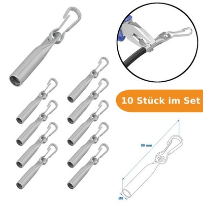 10 Seilendverschluss 8mm Simplexhaken Planenseil Expanderseil Anhänger Wohnmobil