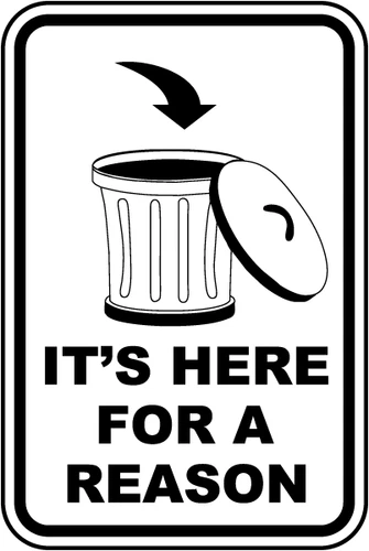 Use the Bin Clean Up No Littering Rubbish Self Adhesive Sticker