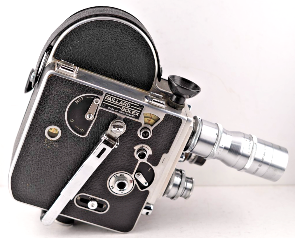 PAILLARD BOLEX H16 NON REFLEX CAMERA 16MM FILM CAMERA + 3 LENSES
