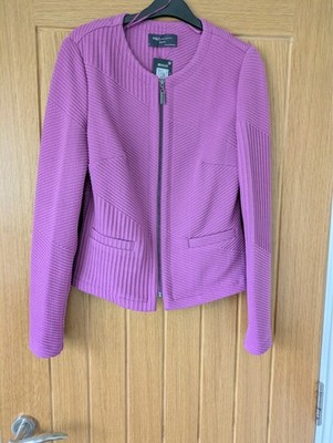 Marks and Spencer Collection Pink Zip~up Jacket Size 8 BNWT Slim Fit 2 x pockets