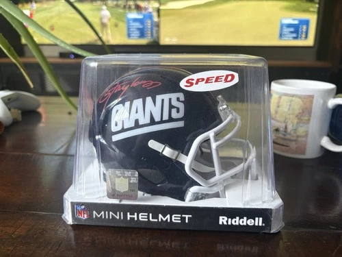 Lawrence Taylor Signed Auto Autograph Giants MINI Helmet Replica
